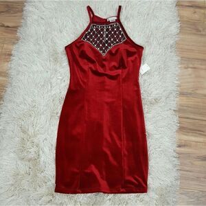 Women's  Red Velvet Mini Dress Size Small
